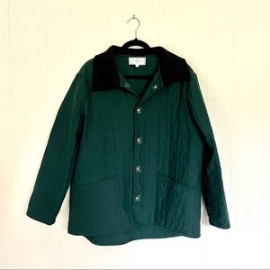 St John Sport by Marie Gray Green Quilted Jacket Chore Coat Size Large L